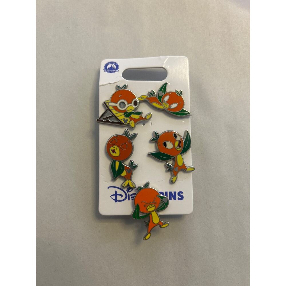Set of 5 Disney Hidden Mickey 2011 Orange Bird Pins